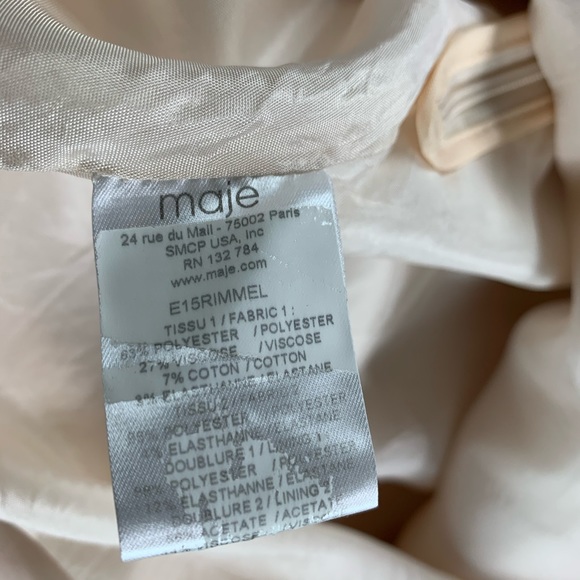 Maje Rimmel Champagne Blush Dress Sz 2 (US M) - Picture 6 of 8